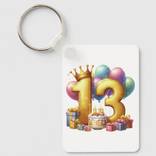 Porte-clés Joyeux 13e anniversaire