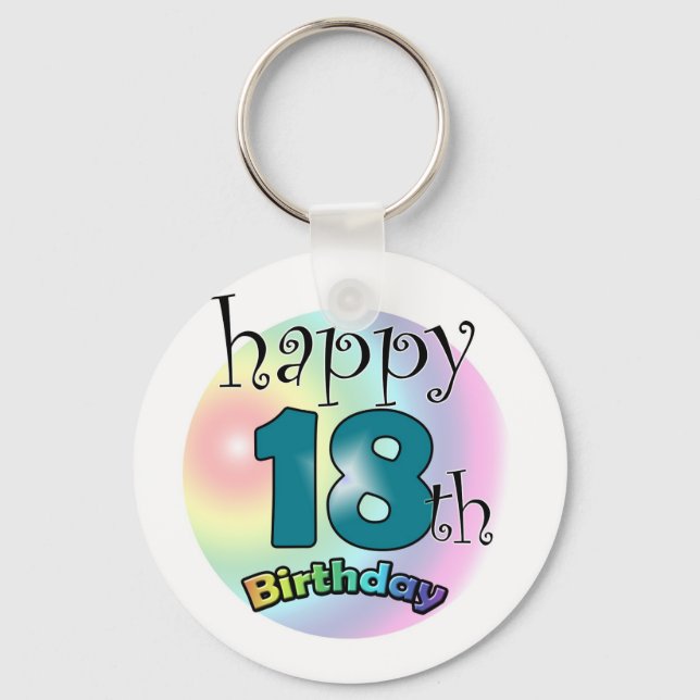 Porte-clés Joyeux 18ème anniversaire (Recto)