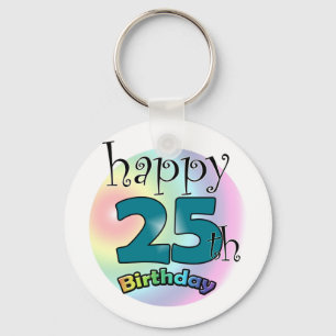 Porte-clés Joyeux 25e anniversaire (blauw)