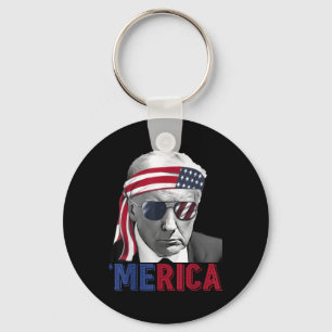 Porte-clés Joyeux 4 juillet Amérique Trump Drapeau américain