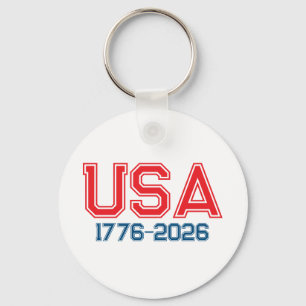 Porte-clés Joyeux 4 juillet Fête de l'Indépendance 1776-2026