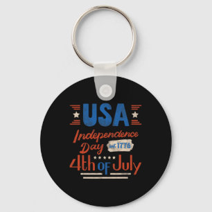 Porte-clés Joyeux 4 juillet Jour de l'indépendance États-Unis