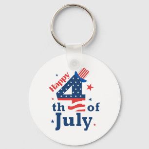Porte-clés Joyeux 4 juillet patriotique américain Drapeau Hom