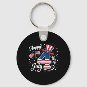 Porte-clés Joyeux 4 juillet Patriotique Drapeau Américain 4 j