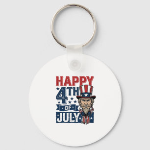 Porte-clés Joyeux 4 juillet vintage oncle patriotique chemise