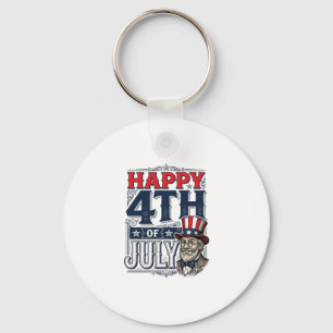 Porte-clés Joyeux 4 juillet Vintage Patriote Conception de Ch