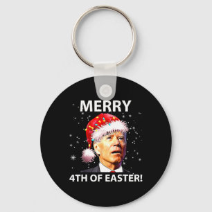 Porte-clés Joyeux 4ème de Pâques Amusant Joe Biden Noël Moche