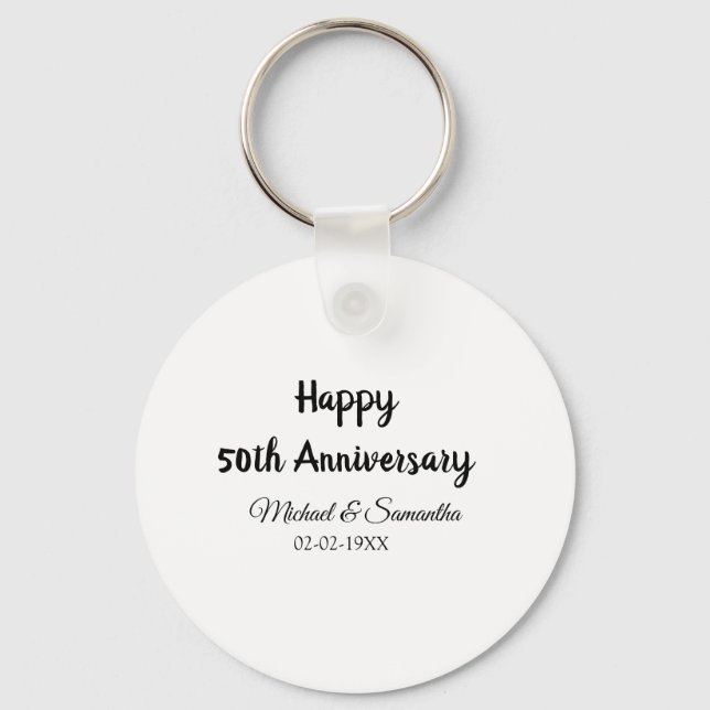 Porte-clés Joyeux 50e anniversaire ajouter nom du couple date (Recto)