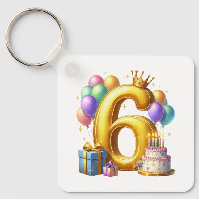 Porte-clés Joyeux 6e Anniversaire (Recto)