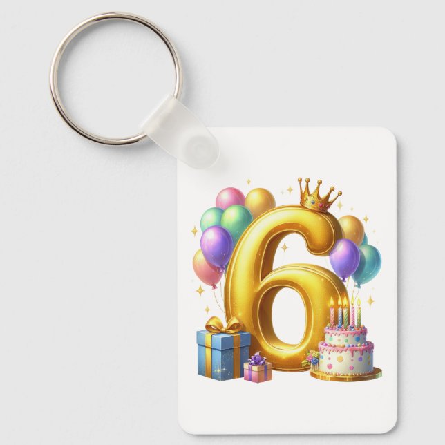 Porte-clés Joyeux 6ème Anniversaire (Recto)