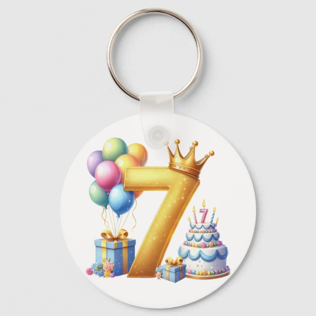 Porte-clés Joyeux 7ème Anniversaire (Recto)