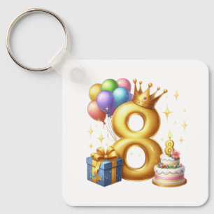Porte-clés Joyeux 8e Anniversaire