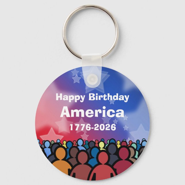 Porte-clés Joyeux Anniversaire Amérique 1776 à 2026 (Recto)