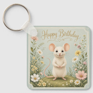 Porte-clés Joyeux Anniversaire au Jardin de la Souris Douce