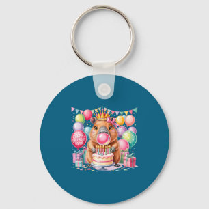 Porte-clés Joyeux anniversaire aux mignonnes filles capybaras