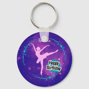 Porte-clés Joyeux anniversaire Ballerina Galaxy Personnalisé