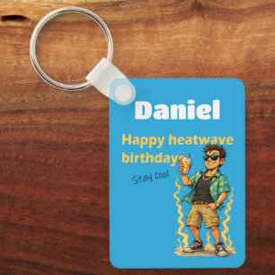 Porte-clés Joyeux Anniversaire Canicule Restez Cool