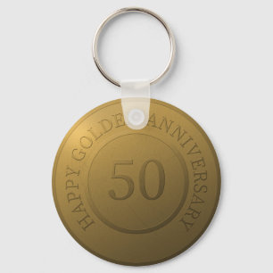 Porte-clés Joyeux anniversaire de mariage d'or