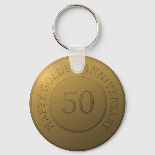 Porte-clés Joyeux anniversaire de mariage d'or (Recto)