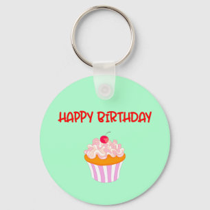 Porte-clés Joyeux Anniversaire délicieux cerise de Cupcake e