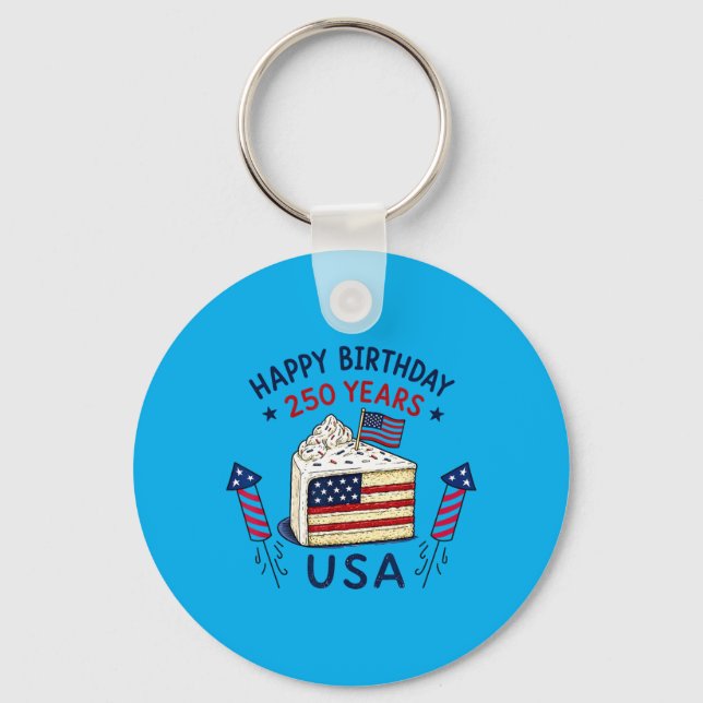 Porte-clés Joyeux Anniversaire États-Unis 250 Ans Célébration (Recto)