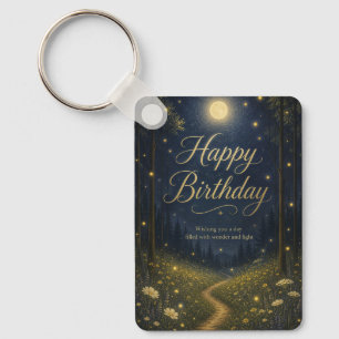 Porte-clés Joyeux Anniversaire Forêt Enchantée Papillon de Nu