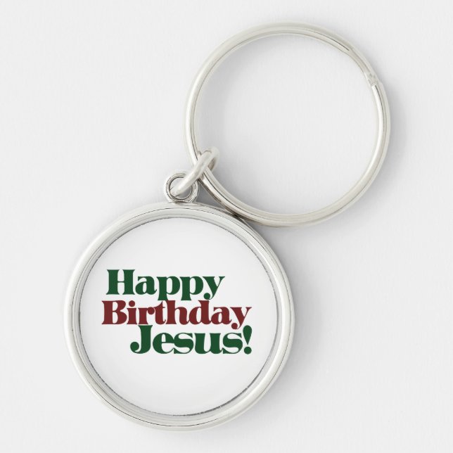 Porte-clés Joyeux anniversaire Jésus c'est Noël (Devant)