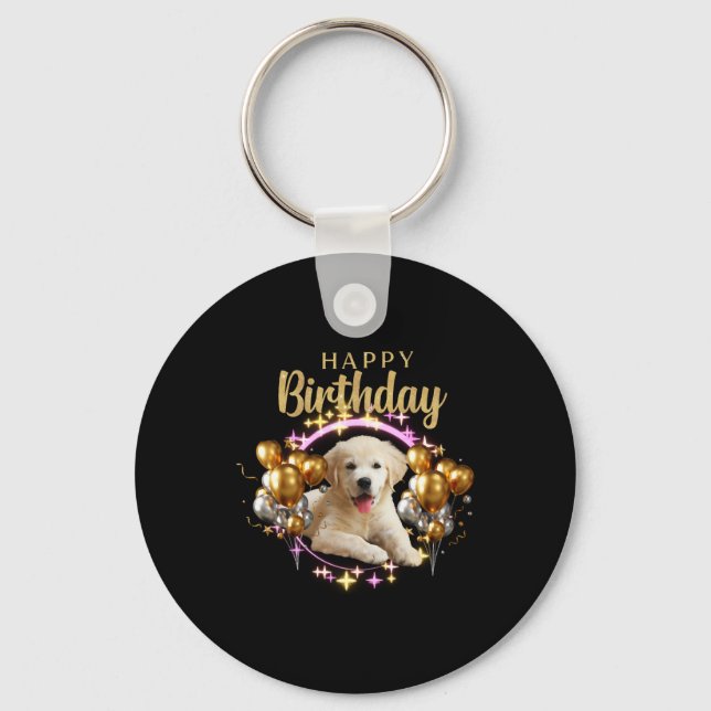 Porte-clés Joyeux anniversaire Labrador Retriever (Recto)