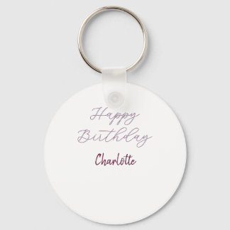 Porte-clés Joyeux Anniversaire maron bleu gris nom date paste