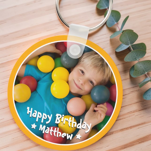 Porte-clés Joyeux Anniversaire Moderne Simple Étoile Photo (Créateur téléchargé)