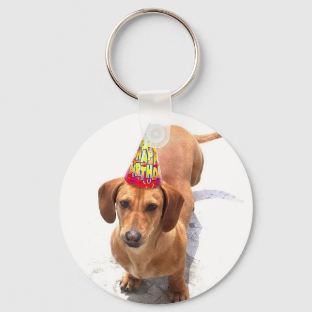Porte-clés Joyeux anniversaire Porte - clé Dachshund (Recto)