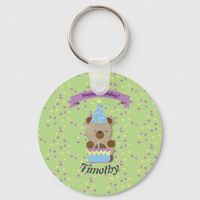 Porte-clés Joyeux Anniversaire Teddy Bear (Recto)