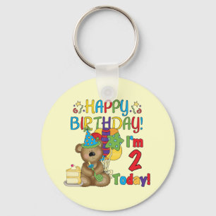 Porte-clés Joyeux anniversaire Teddy Bear 2e anniversaire