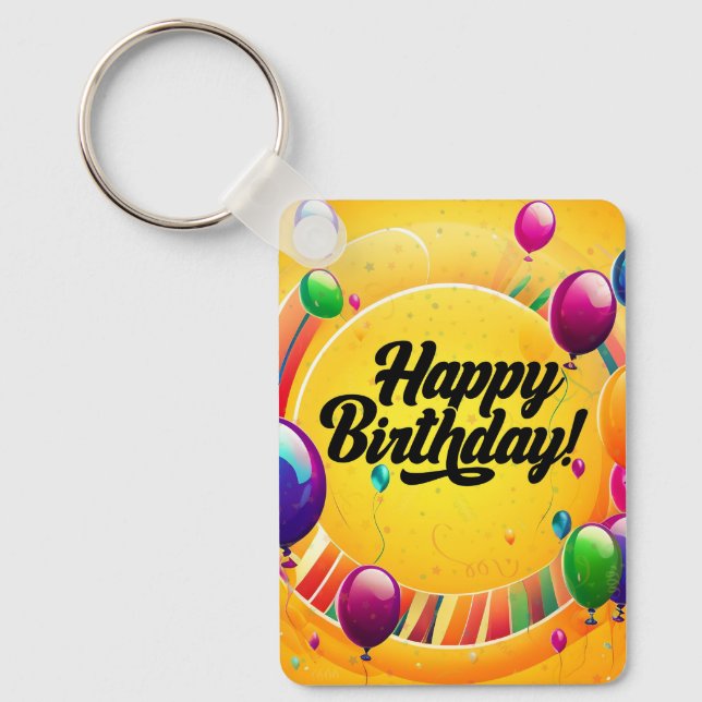 Porte-clés Joyeux Anniversaire Vibrant (Recto)