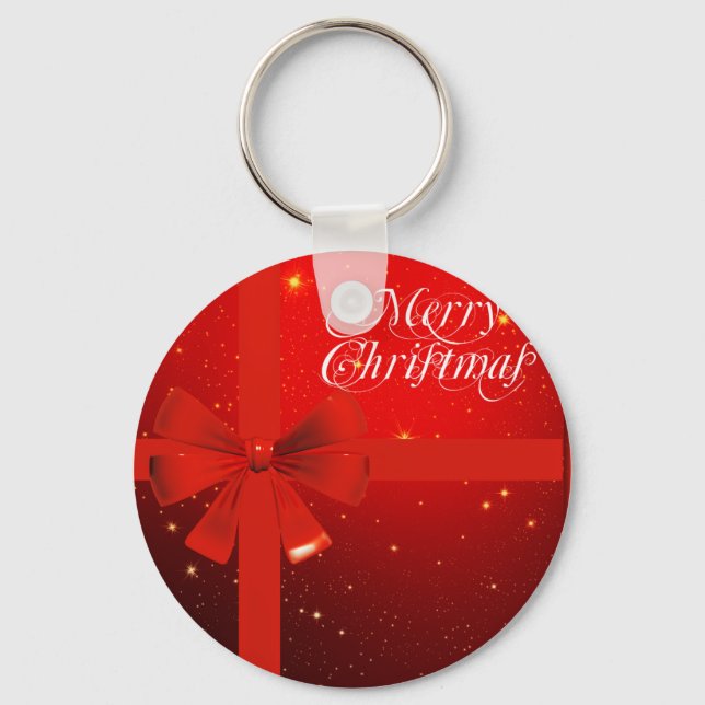 Porte-clés Joyeux arc rouge de Noël (Recto)