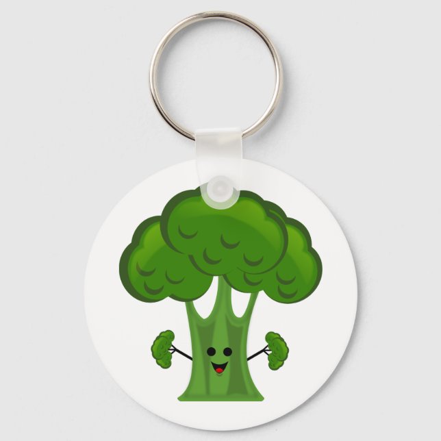 Porte-clés Joyeux Brocoli vert (Recto)