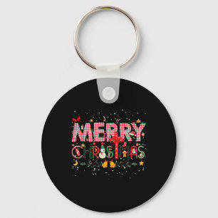 Porte-clés Joyeux Buffalo de Noël Plaid Red Père Noël Famille