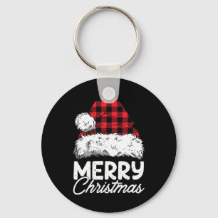 Porte-clés Joyeux Buffalo de Noël Plaid Rouge Noël Noël Noël 