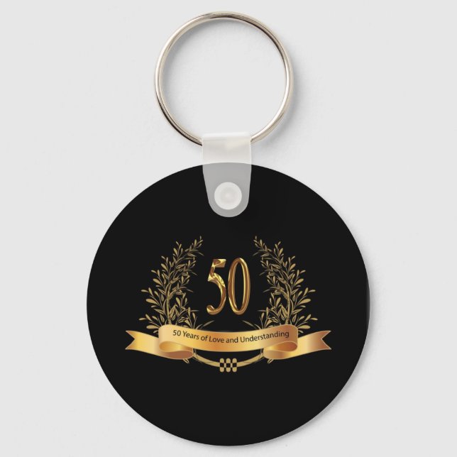 Porte-clés Joyeux cadeau du 50e anniversaire de Mariage (Recto)