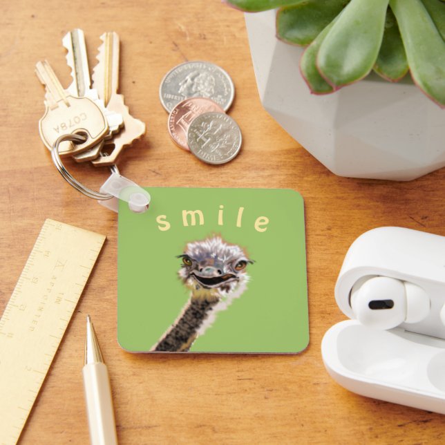 Porte-clés Joyeux cadeau Porte - clé d'autruche - Smile (Bureau)