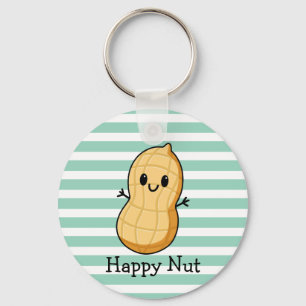 Porte-clés Joyeux caricature de cacahuète Kawaii - Nut souria