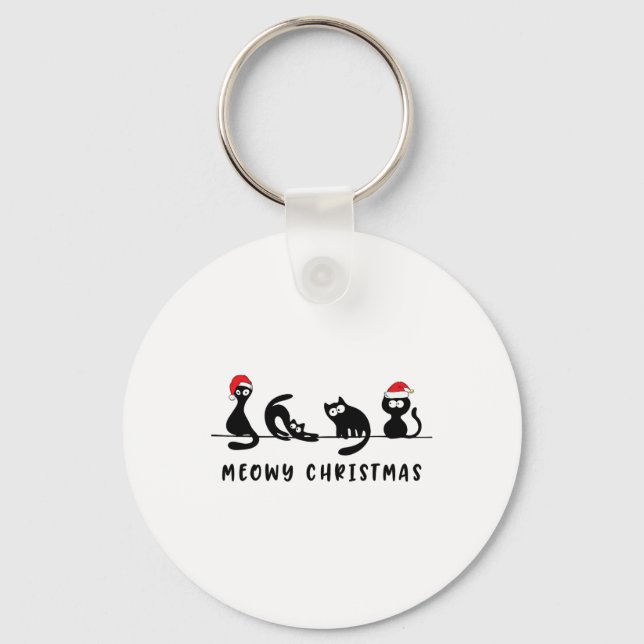Porte-clés Joyeux Catmas Chat Noël Mignon Chatons Chats Père  (Recto)