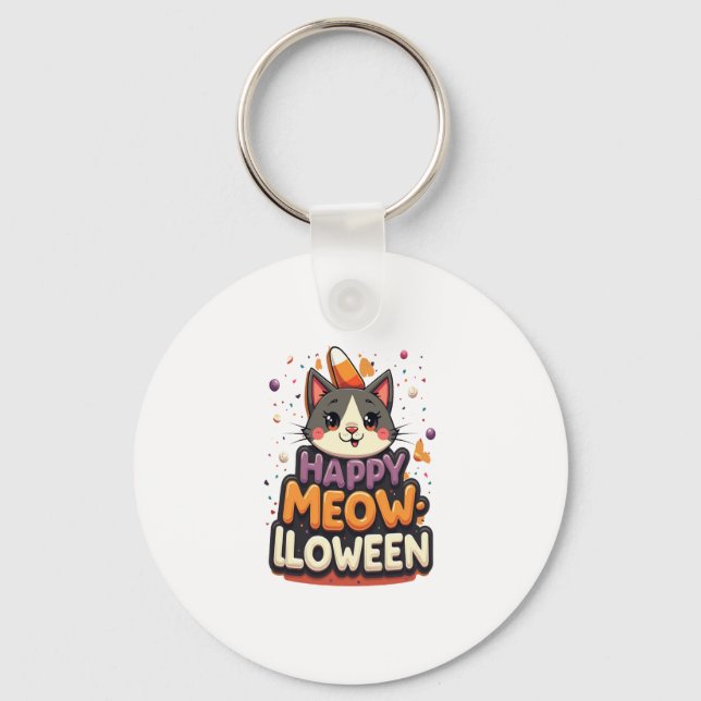 Porte-clés Joyeux chat Meow-lloween (Recto)