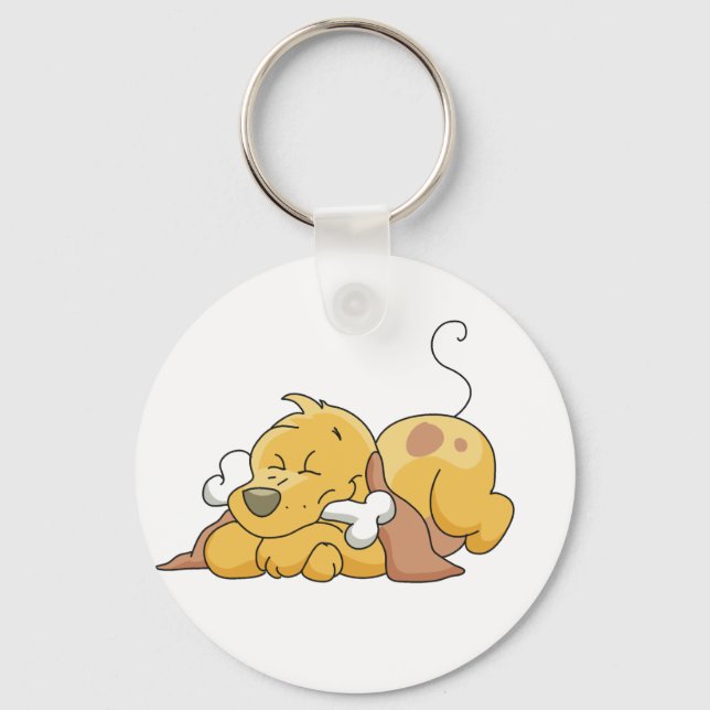 Porte-clés Joyeux Chien avec T-shirts et cadeaux d'os (Recto)