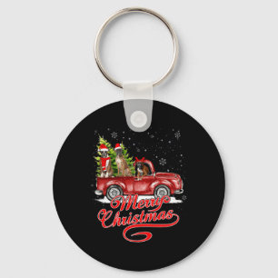 Porte-clés Joyeux Chiens en boîte de Noël Père Noël Reindeer