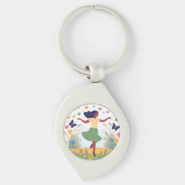 Porte-clés Joyeux Dancer Jardin Porte - clé métallique (Devant)