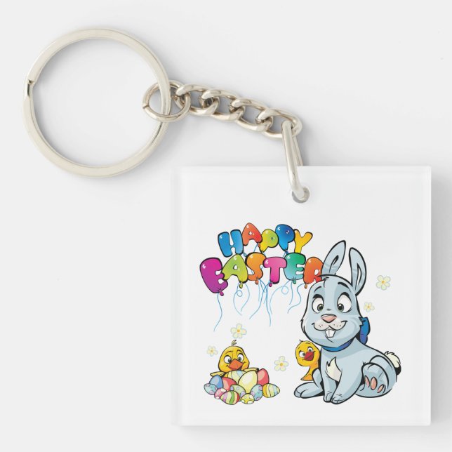 Porte-clés Joyeux dessin de Pâques (Devant)