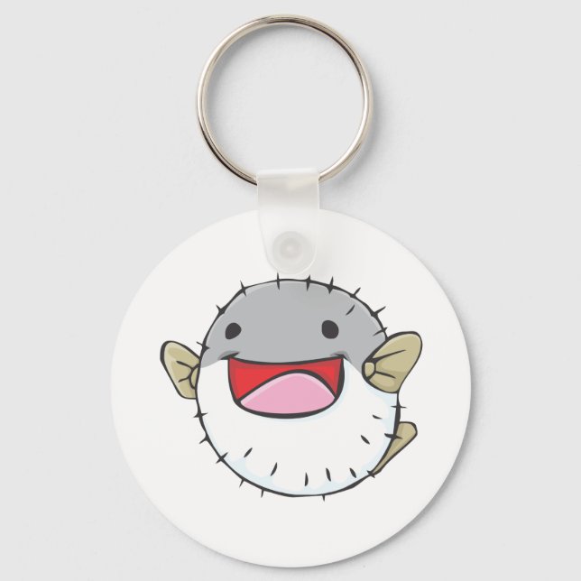 Porte-clés Joyeux dessin de poisson à la pâte (Recto)