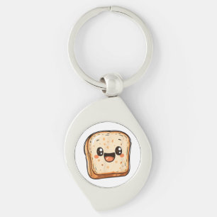 Porte-clés Joyeux dessin en tranches de pain souriant toast