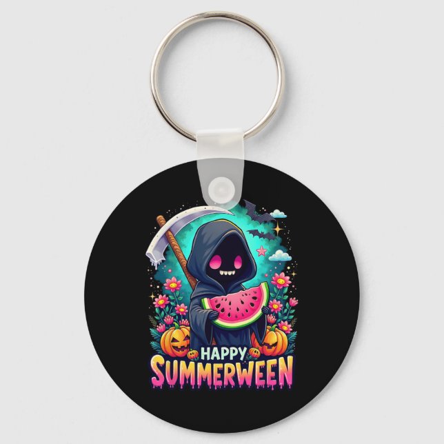 Porte-clés Joyeux été Summerween Squelette Jack-o-lanterne (Recto)